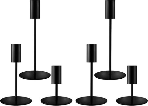 Gold Taper Candlestick Holders,Set of 6,Metal Taper Candle Sticks Stand Holders,Modern Decorative Candle Holders for Wedding Certerpieces,Festive, Mantel,Home,Party (French Glod, Set of 6) in Kuwait