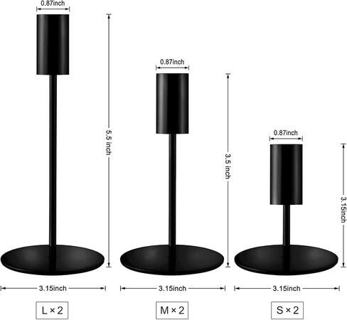 Gold Taper Candlestick Holders,Set of 6,Metal Taper Candle Sticks Stand Holders,Modern Decorative Candle Holders for Wedding Certerpieces,Festive, Mantel,Home,Party (French Glod, Set of 6) in Kuwait