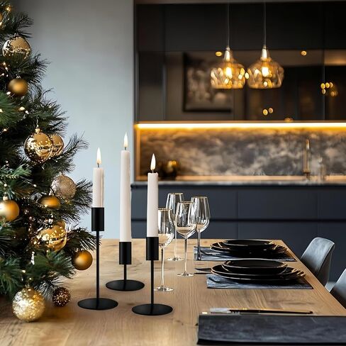 Gold Taper Candlestick Holders,Set of 6,Metal Taper Candle Sticks Stand Holders,Modern Decorative Candle Holders for Wedding Certerpieces,Festive, Mantel,Home,Party (French Glod, Set of 6) in Kuwait