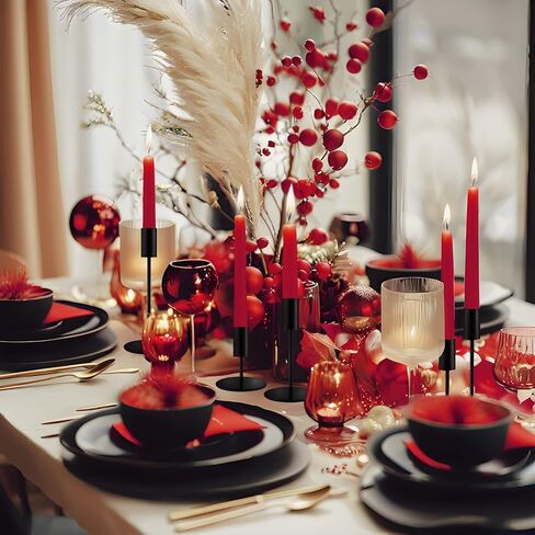 Gold Taper Candlestick Holders,Set of 6,Metal Taper Candle Sticks Stand Holders,Modern Decorative Candle Holders for Wedding Certerpieces,Festive, Mantel,Home,Party (French Glod, Set of 6) in Kuwait