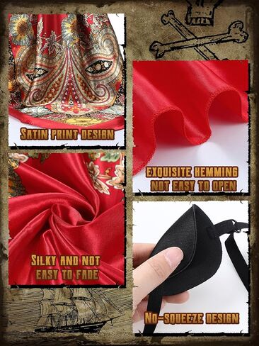 Remuuly 24 Pcs Pirate Costume Accessories Women Pirate Head Scarf Sash Belt Eye Patch Necklace Earring Snake Hair Accessory in Saudi Arabia