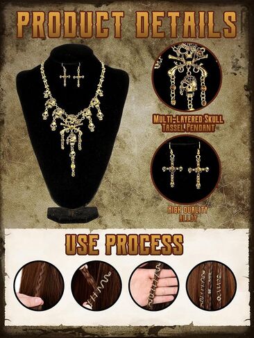 Remuuly 24 Pcs Pirate Costume Accessories Women Pirate Head Scarf Sash Belt Eye Patch Necklace Earring Snake Hair Accessory in Saudi Arabia