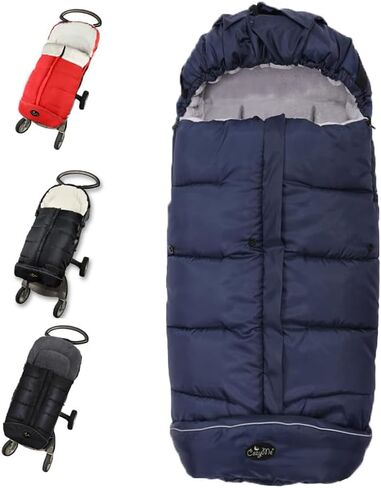 CozyMe 3 in 1 Winter Outdoor Tour Toddler Universal Stroller Sleeping Bag, Waterproof Footmuff, Length/Height/Temperature Adjustable Baby Bunting Bag, Black in Saudi Arabia