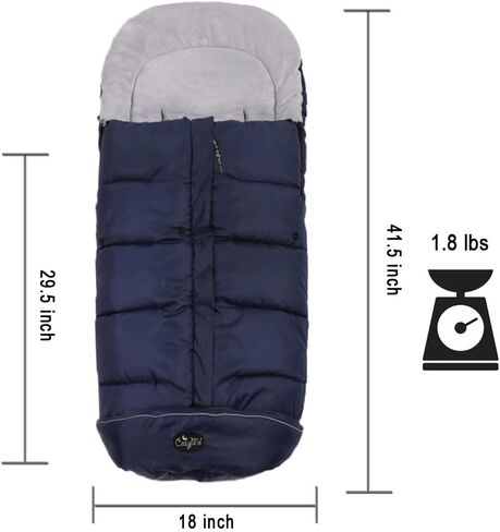CozyMe 3 in 1 Winter Outdoor Tour Toddler Universal Stroller Sleeping Bag, Waterproof Footmuff, Length/Height/Temperature Adjustable Baby Bunting Bag, Black in Saudi Arabia