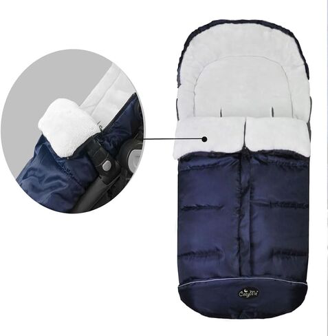 CozyMe 3 in 1 Winter Outdoor Tour Toddler Universal Stroller Sleeping Bag, Waterproof Footmuff, Length/Height/Temperature Adjustable Baby Bunting Bag, Black in Saudi Arabia