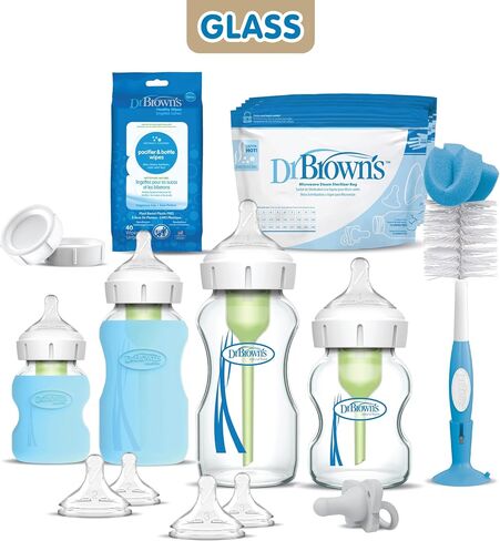 Dr. Brown's Options + Wide-Neck Glass Baby Bottle Starter Set in Saudi Arabia