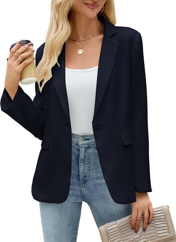 Women's Blazer Business Casual Long Sleeve Lapel Open Front Suit Jacket Work Office Blazer with Pockets in Saudi Arabia
