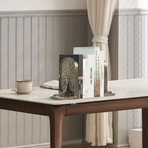 Tree of Life Vintage Heavy Bookends ، 2 Bookend Decorative Bookend فريدة من نوعها للأرفف أو خزانة الكتب ، ومكتب رف الكتب المضادة للانزلاق ، وهدايا للأم والأب in Kuwait