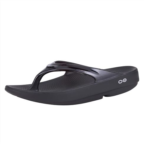 OOFOS OOlala Sandal, Black - Women’s Size 10 - Lightweight Recovery Footwear - Reduces Stress on Feet, Joints & Back - Machine Washable in Saudi Arabia