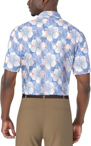 PGA TOUR MEN MENY SLEEVE PRINED GOLF POLO MOISTURE WICKING in Saudi Arabia