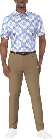 PGA TOUR MEN MENY SLEEVE PRINED GOLF POLO MOISTURE WICKING in Saudi Arabia