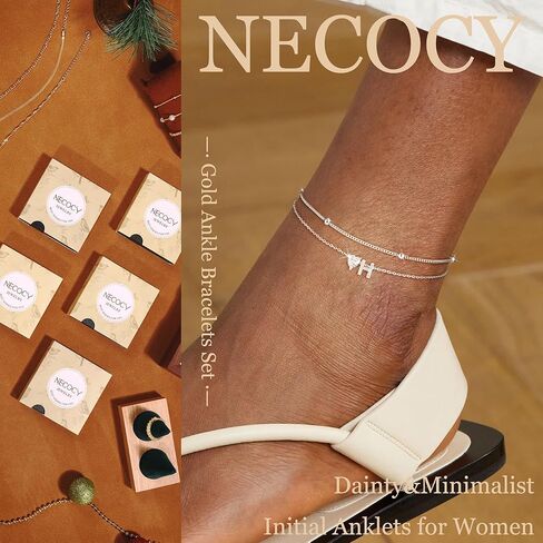 Love Heart Initial Silver Anklets for Women Waterproof Dainty Silver Plated CZ Anklet Trendy Fashion Jewelry Gifts for Women in Kuwait