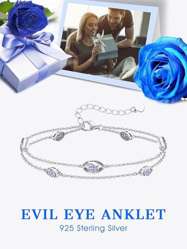 925 Sterling Silver Ankle Bracelet Sea Turtle/Infinity/Wave Seashell/Evil Eye Anklet Bracelet Adjustable Summer Beach Ocean Jewelry for Women in Saudi Arabia