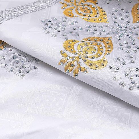 HD West African Bazin Dress for Woman Floral Embroidery African Female Native Maxi Dresses in Saudi Arabia