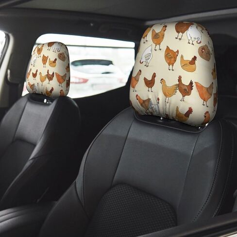لطيف Pug Dog Print Universal Carrest Cover Cover Soft Car Care Cover Cover Cover Cover Cover Protector Fabric Cover Head Rest Coves for SUV Cars Truck Auto - in Saudi Arabia
