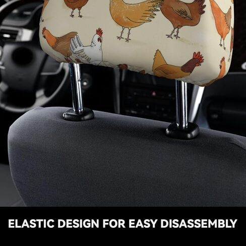 لطيف Pug Dog Print Universal Carrest Cover Cover Soft Car Care Cover Cover Cover Cover Cover Protector Fabric Cover Head Rest Coves for SUV Cars Truck Auto - in Saudi Arabia