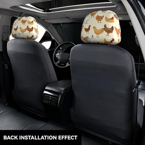 لطيف Pug Dog Print Universal Carrest Cover Cover Soft Car Care Cover Cover Cover Cover Cover Protector Fabric Cover Head Rest Coves for SUV Cars Truck Auto - in Saudi Arabia