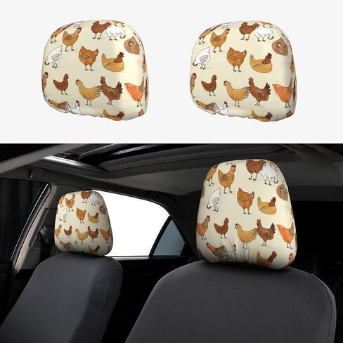 لطيف Pug Dog Print Universal Carrest Cover Cover Soft Car Care Cover Cover Cover Cover Cover Protector Fabric Cover Head Rest Coves for SUV Cars Truck Auto - in Saudi Arabia
