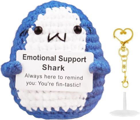 Exlinonline Funny Positive Crochet Animals Frog, Emotional Support Crochet with Positive Messages, Cute Handmade Birthday Gifts for Women Men Teenager Friend Coworker Mothers Day Student Graduation in Kuwait