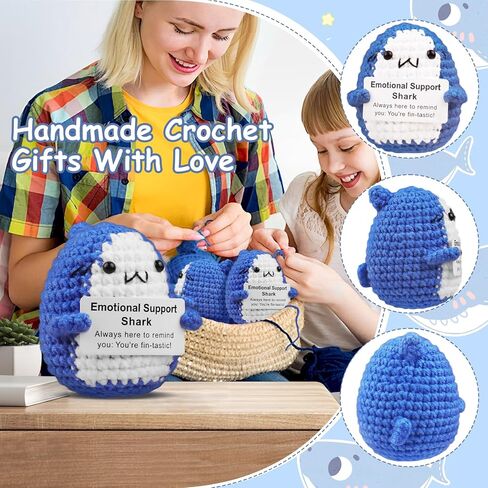 Exlinonline Funny Positive Crochet Animals Frog, Emotional Support Crochet with Positive Messages, Cute Handmade Birthday Gifts for Women Men Teenager Friend Coworker Mothers Day Student Graduation in Kuwait