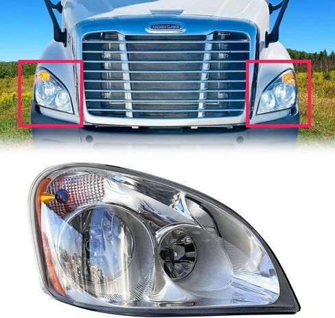 Heavy-duty Headlights Fit for 2008-2017 Freightliner Cascadia, Driver Side in Saudi Arabia