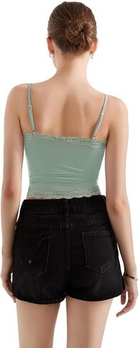 SUUKSESS Women Lace Double Lined Camisole Top Spaghetti Strap Going Out Tank Top in Saudi Arabia