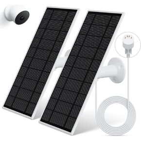 Solar Panel for Google Nest Camera, 2Pack Upgraded Solar Power Charger for Google Nest Cam Indoor & Outdoor(Battery Version), Flexible Solar Panels with IP65 Waterproof 13.1Ft Charging Cable