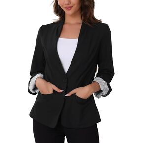 Allegra K Blazer للنساء غير الرسمي الطويل الأكمام خفيفة الوزن في صيف 2025 عمل السترات البياضية العمل