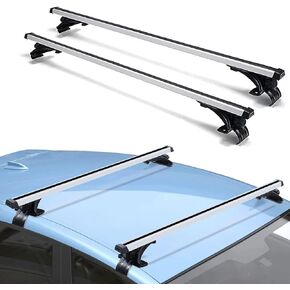 Universal Roof Rack Adjustable 48" Cross Bars, Upgraded Aluminum Alloy Car Roof Rack Carrier Holders Brackets, for Ski Luggage Rack Kayak Bike Canoe Snowboard Cargo Basket 165LB/75KG Capacity