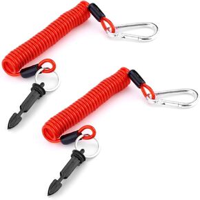2pcs Trailer Brake Away Cable, 6ft High Rebound Spring Towing Coiled Wire Emergency Brake Safety Cable Strap Breakaway Switch for RV, Camper, Boat, Trailer Towing Accessories