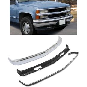 Ecotric Pront Pumper Bar + Pumper Trim + Lower Air Diflector متوافق مع 1988-2000 Chevy Silverado GMC Sierra C1500 C2500 C3500 K1500 K2500 K3500 Suburban Yukon Blazer