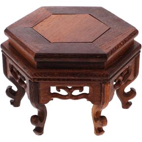 BESTOYARD Wooden Flowerpot Stand, 6-Inch Brown Round Pedestal Display for Small Planters, Indoor Plant Holder Stability and Artistic Decor