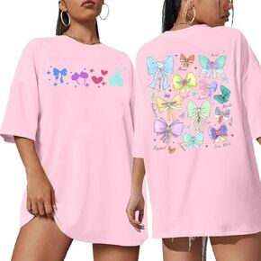 Magic Kingdom Oversized Shirts for Women Magical Princess T Shirt Bow Graphic Tee Vacation Girls Trip Tee Top