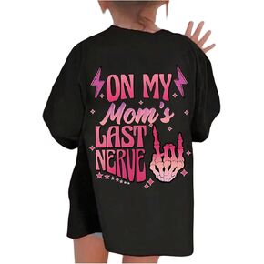 COZYEASE Girl's Skeleton Graphic Tee Shirts Y2K Letter Print Short Sleeve Cute Summer T-Shirt