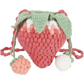 Women Girls Mini Fruit Knitting yarn Crochet Crossbody Shoulder Bag Coin Purse