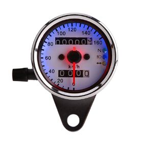 عداد السرعة العالمي 1PC ، مقياس سرعة عداد المسافات الدراجات النارية شاشة رقمية مزدوجة KM/H (الفضة)