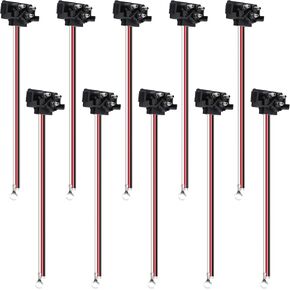 5 PCS 3 Wire Plug Truck Trailer Light Plug, 3 Prong Pigtail Wire Plug, Right Angle Pigtail Harness for Stop Turn Tail Light, Fit with Sealed 4" Round Lights and 6" Oval Lights