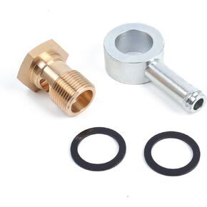 Banjo Fuel Bowl Inlet Fitting 9/16-24 Thread to 5/16" Swivel Barb Compatible with Holley Carburetors