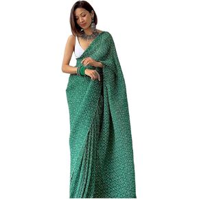 Women's Woven Pure Georgette Saree With Blouse Piece