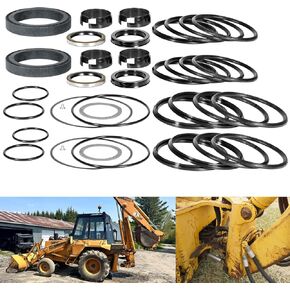 Rebuild/Repair Seal Kit لـ Case 580CK Model 33 Backhoe Swing Cylinder 1966-1971 مع ممسحة Snap-In/Press-In (مجموعتين)