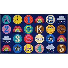 Education Classroom Rug 24 Seating Classroom Carpet 7'5"x13' Learning Elementary Carpet for School Area Rug for Learning and Reading Teacher Rugs for Classroom