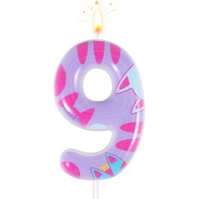 Cat Themed Birthday Number Candle, Cartoon Dollhouse Kitten Birthday Decorations Kitty Cat Numeral Cupcake Candle Cake Topper Decorations Birthday Party Supplies for Girls Boys (Number 4)