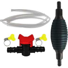 Manual Fuel Transfer Pump with 9.8 Ft Siphon Hose - Multifunction Liquid Sucker Pump Portable Hand Siphon Pumps Kit - Manual Water Pumps with Control Valve for Gasoline Oil Diesel Petrol Liquid