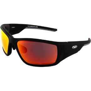 Global Vision Eyewear Kinetic Foam Padded Motorcycle Safety Sunglasses Soft Touch Black Frames with G-Tech Red Mirror Lenses