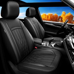 Car seat Covers Compatible with Honda Accord 2003-2017，Leather wear-Resisting Breathable Waterproof Seat Protectors Full Set Automotive Seat Cushion with Airbag Compatible(5 Seats, Black)