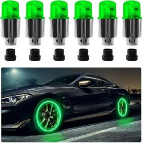 6PCS Car Tire Valve Light, Neon Spoke Flash LED Tire Valve Stem Cap Lights, Waterproof LED Wheel Lights Valve Stems Dust Cap, Tire Valve Caps Lamp for Auto Bike Motorcycle (Blue)