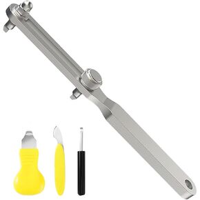 Watchback Remover Tool，Watch Wrench Back Remover Tool，Adjustable Stainless Steel Wrench Type Opener and 3 Pry Case Back Opener，Watch Battery Replacement Set