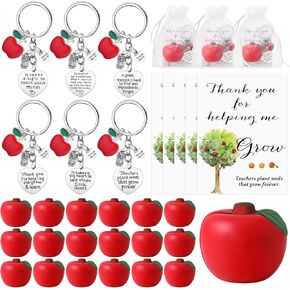 18 Sets Teachers Appreciation Gifts Teachers Gifts Including Stress Ball Keychains with Thank You Cards Gift Bags for Women