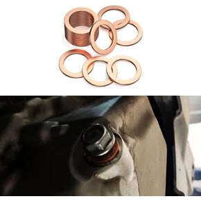 15 PCS زيت زيت الصرف الصحي ، 14 مم Cooper Crush Washer Sealing Gaskets متوافق مع OEM PN Part 007603-014106 ، إكسسوارات السيارات لاستنزاف غسالة غسالة الأختام بديل