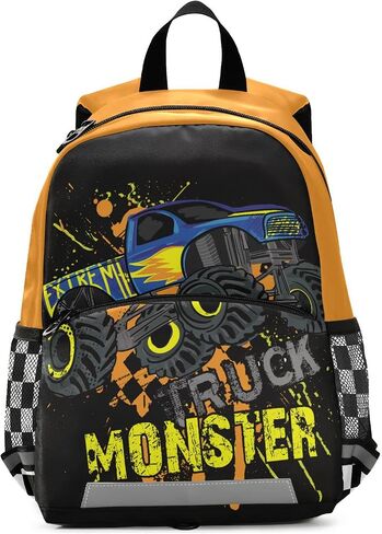 كراتون مونستر شاحنة ظهر شاحنة وحش المربى المربى الكتب الأطفال Daypack Daypack Toddler Towner School Bag حقيبة صغيرة صغيرة للأولاد مع حزام الصدر in Kuwait